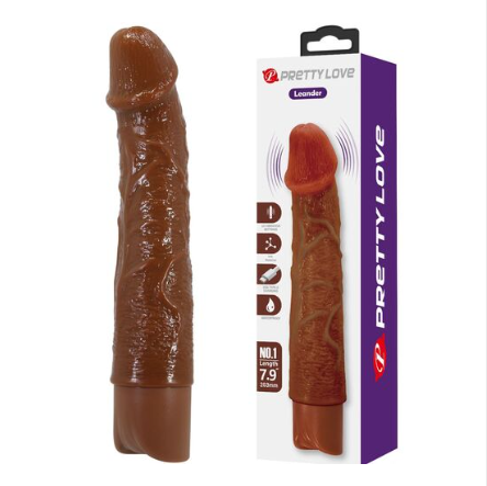 Leonardo Pretty Love vibromasseur réaliste marron 20 cm avec boîte
