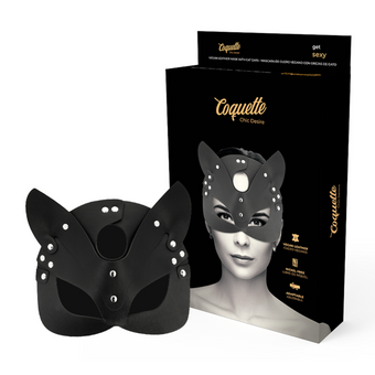 Masque oreilles de chat en cuir végan noir – Coquette Chic Desire