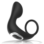 Masseur anal rechargeable noir en silicone vue inclinée