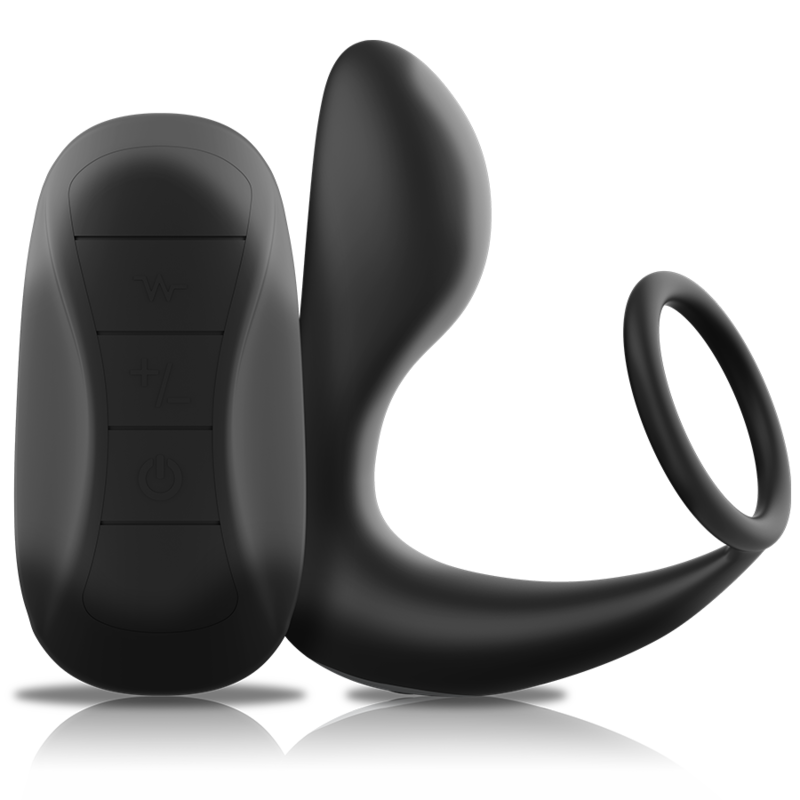 Masseur anal vibrant noir Black & Silver avec télécommande sans fil