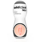 Masturbateur masculin Pussy Experience Addicted Toys avec étui blanc et noir