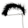 Menottes Fetish Deluxe Coquette Chic Desire à plumes noires et chaîne argentée, avec emballage
