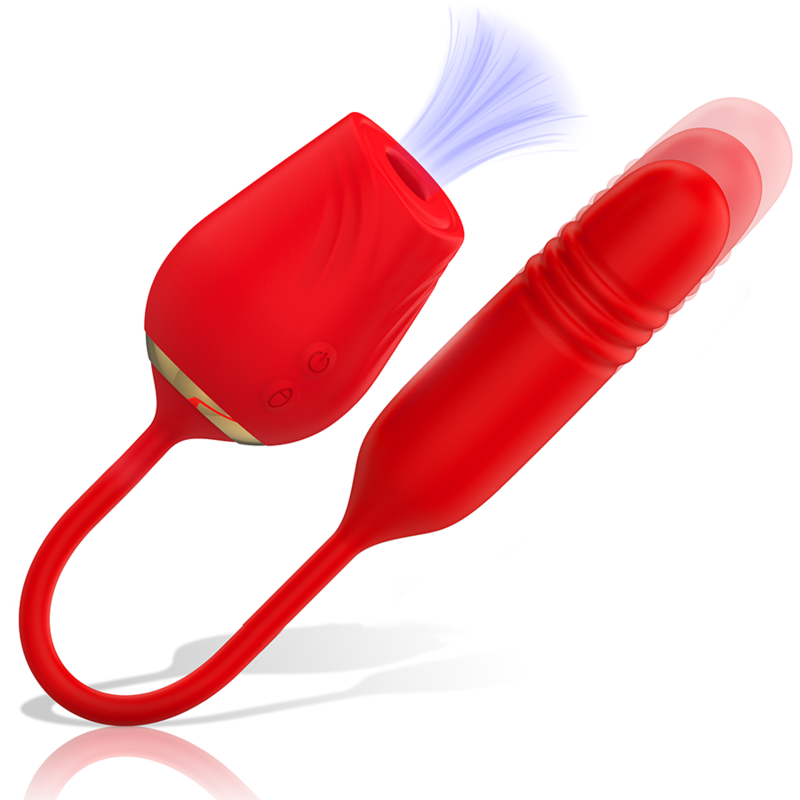 Mia Amalfi rouge – double stimulateur clitoridien à succion et embout vibrant Up & Down