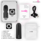 Moressa Nix noir – contenu du coffret avec télécommande câble USB et pochette