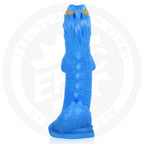 Naga Dragon Céleste Epic – gode fantasy bleu texturé, vue arrière