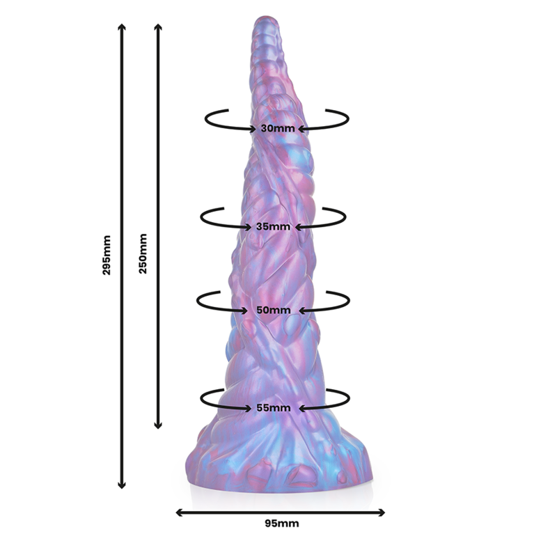 Dimensions Nokken Epic : 29,5 cm, 25 cm insérables, diamètres 30 à 55 mm, base 95 mm