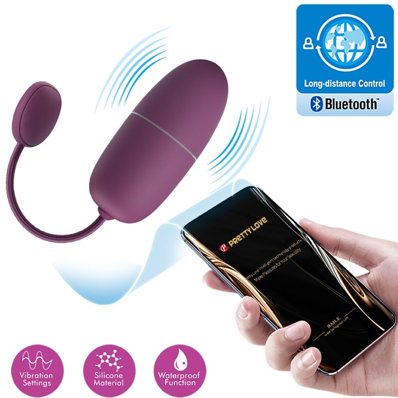 Nymph Pretty Love lilas contrôle par application mobile Bluetooth