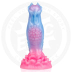 Oceara Dawn Epic – gode fantasy bleu et rose avec reliefs et base ventouse
