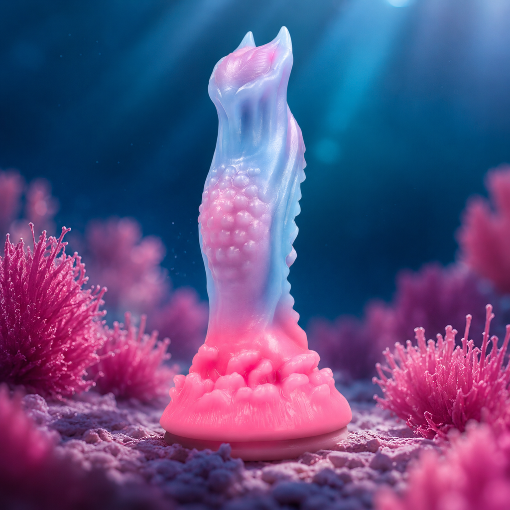 Oceara Dawn Epic – gode fantasy rose et bleu 18,5 cm avec ventouse dans un décor sous-marin fantastique