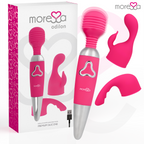 Odilon Moressa vibromasseur wand rechargeable rose avec deux embouts et coffret