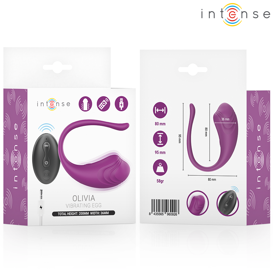 Boîte Olivia Intense œuf vibrant violet avec télécommande