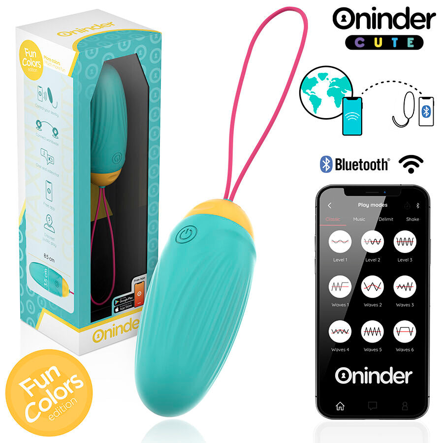 Oninder Cute œuf vibrant connecté turquoise avec application mobile