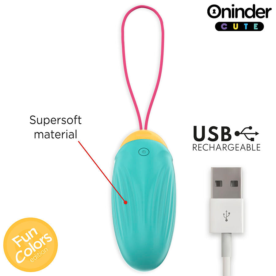 Oninder Cute œuf vibrant en silicone souple rechargeable par USB