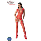 Body résille intégral rouge Passion BS099 taille unique porté de face