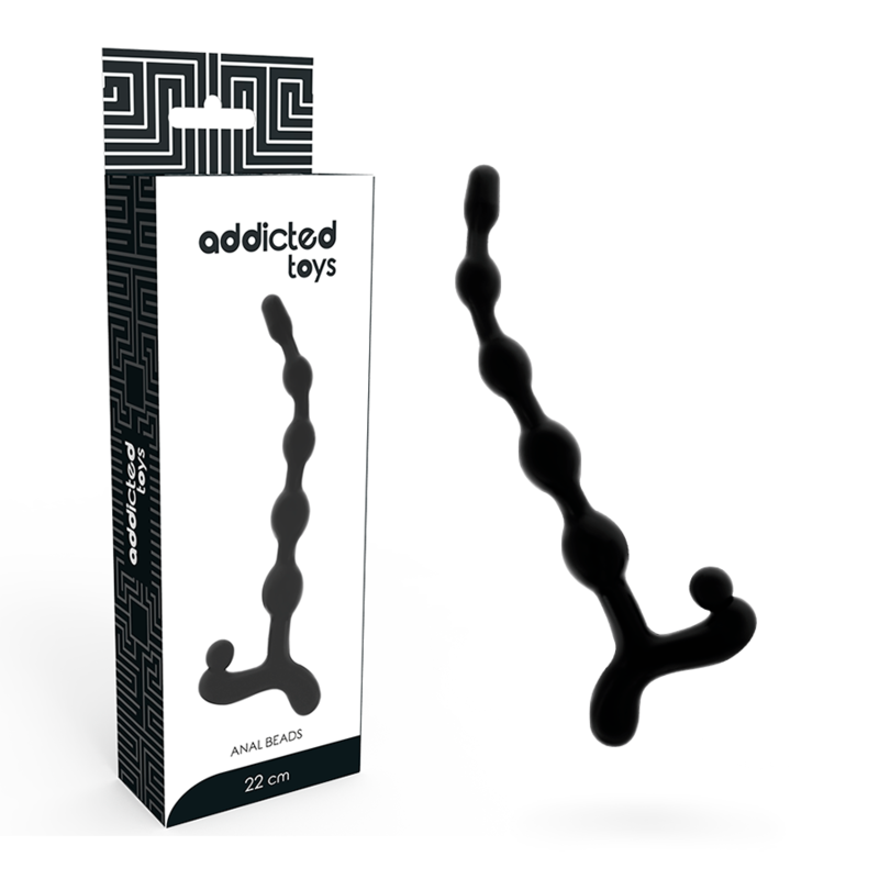 Perles anales noires 22 cm Addicted Toys avec coffret