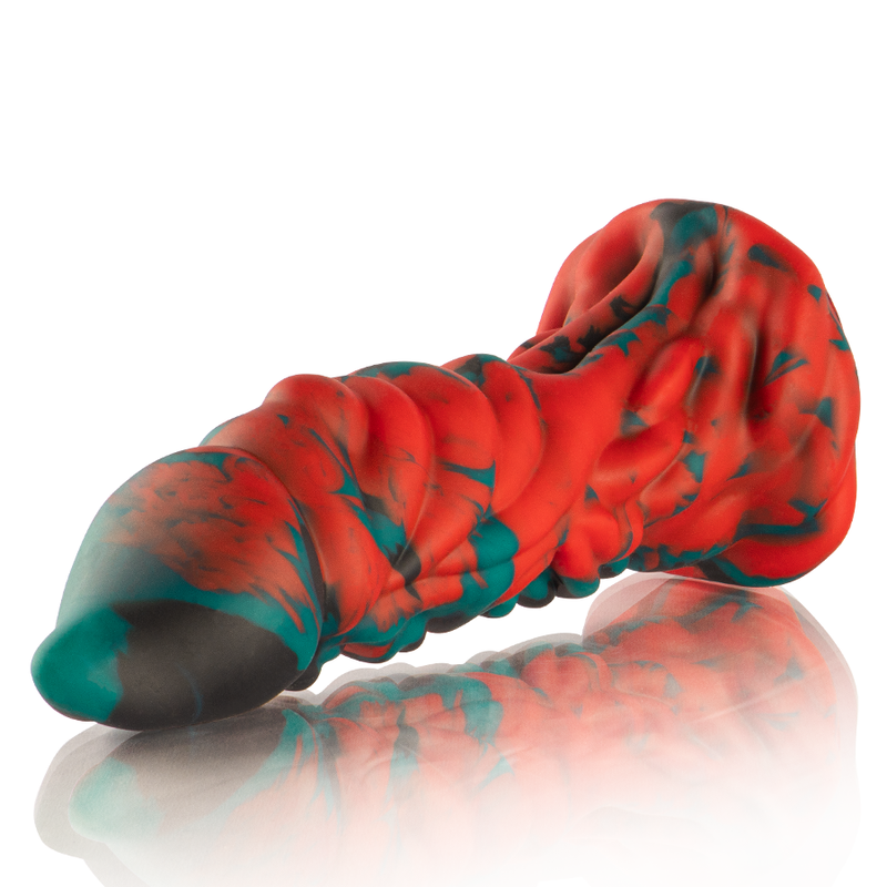 Phobos Epic – vue horizontale du gode fantasy texturé avec base ventouse
