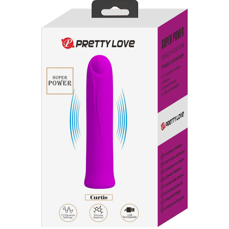 Pretty Love Curtis violet – boîte du mini vibromasseur Super Power