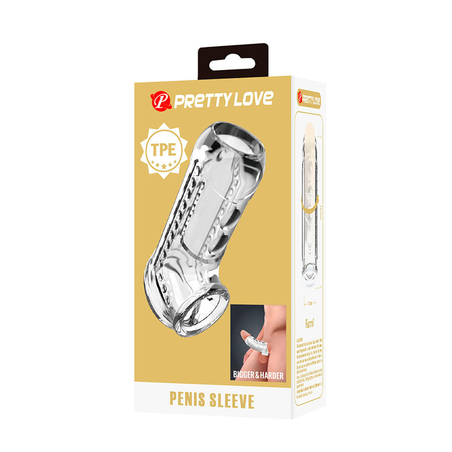 Coffret Pretty Love gaine pénienne texturée transparente en TPE