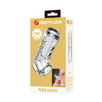 Coffret Pretty Love gaine pénienne texturée transparente en TPE
