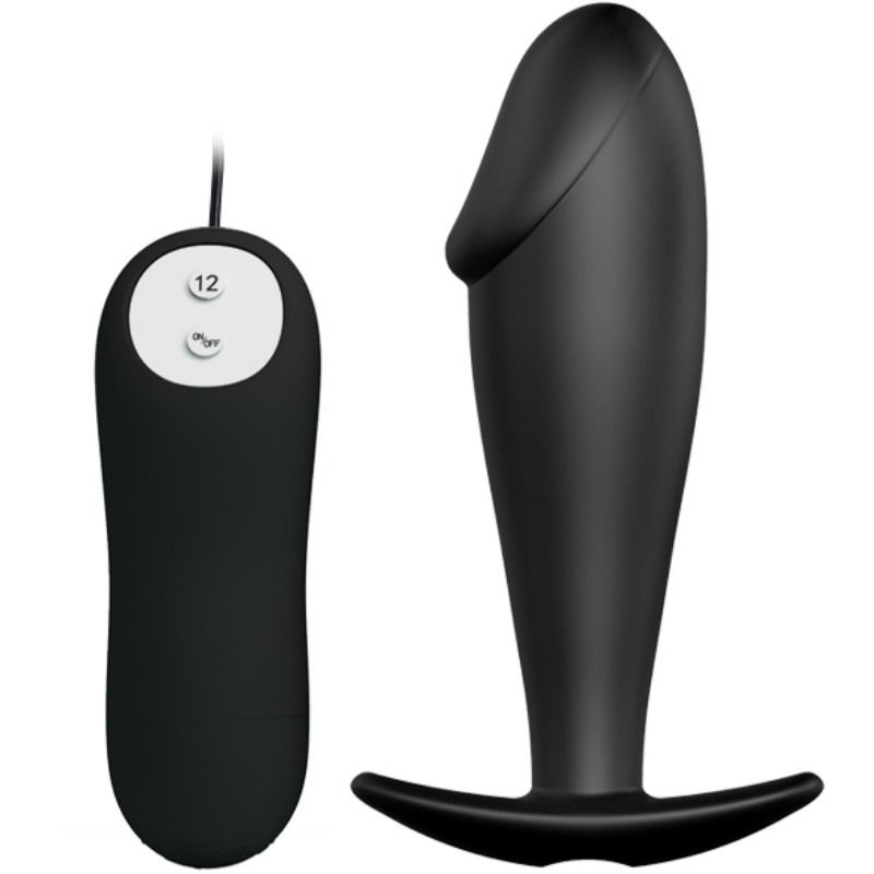 Plug anal vibrant Pretty Love noir avec télécommande filaire