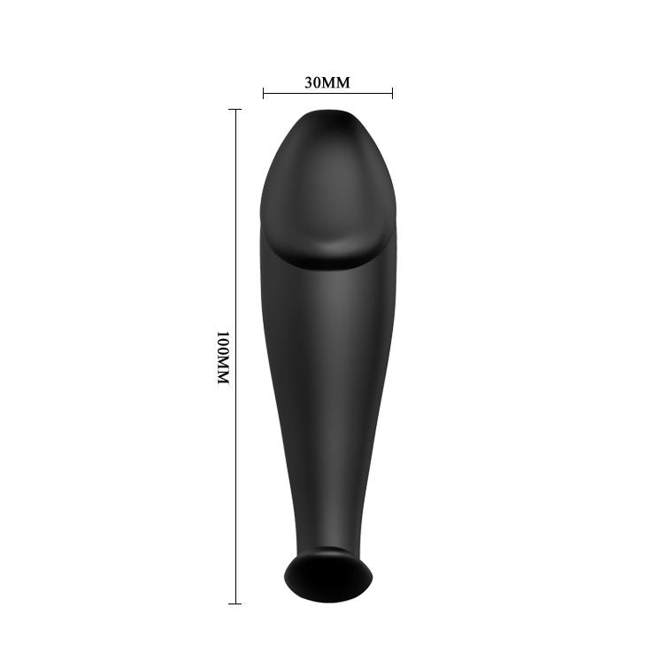Dimensions du plug anal vibrant Pretty Love noir 100 x 30 mm