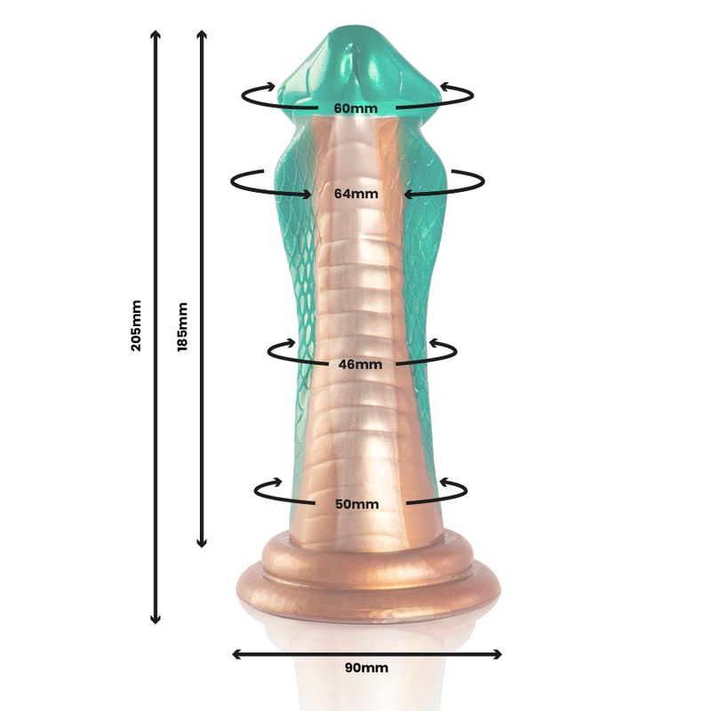 Python Cobra Vert Epic – dimensions 20,5 cm, longueur insérable 18,5 cm et base ventouse 9 cm