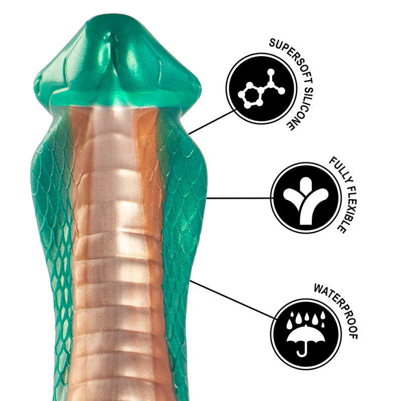 Python Cobra Vert Epic – détail du silicone Supersoft, entièrement flexible et waterproof