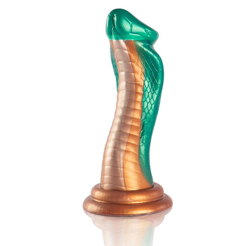 Python Cobra Vert Epic – gode fantasy cobra vert et bronze avec ventouse, vue de profil