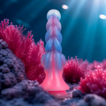 Rheona Dawn Epic – gode fantasy rose, violet et bleu dans un décor sous-marin fantastique