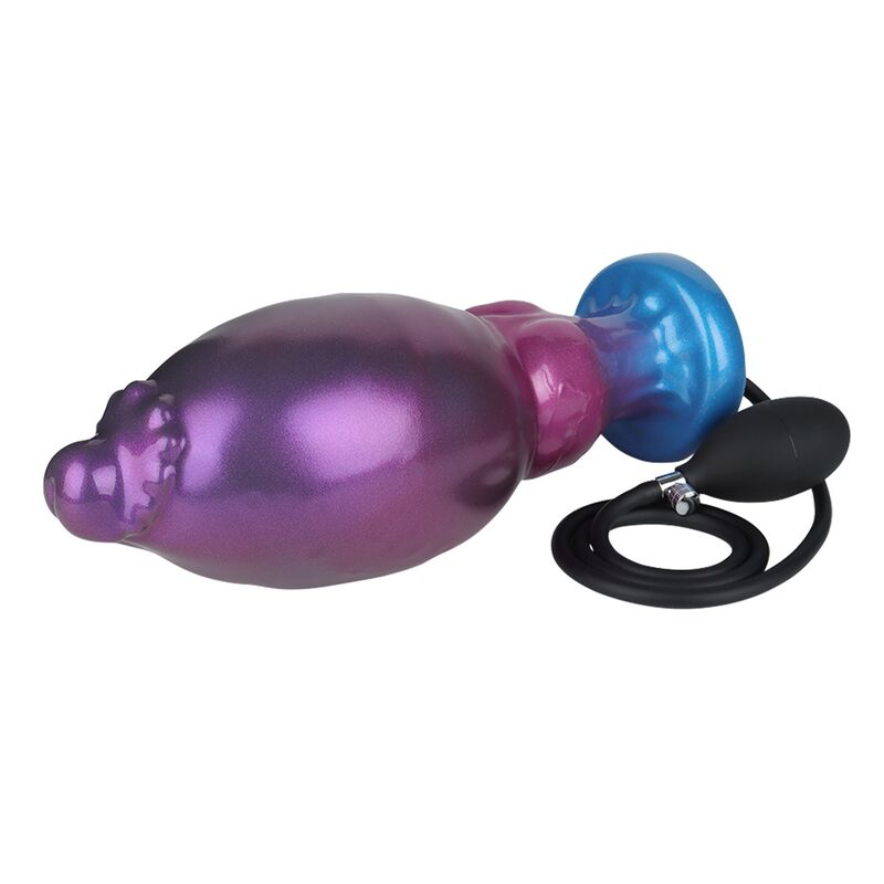 Rift Titan Power Monsters gonflé avec pompe manuelle, silicone fantasy violet et bleu