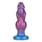 Rift Titan Power Monsters, gode fantasy gonflable bicolore violet et bleu en silicone, vue principale