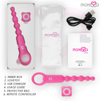 Contenu du coffret Ronie Moressa : perles anales vibrantes, télécommande, câble USB, pochette et guide