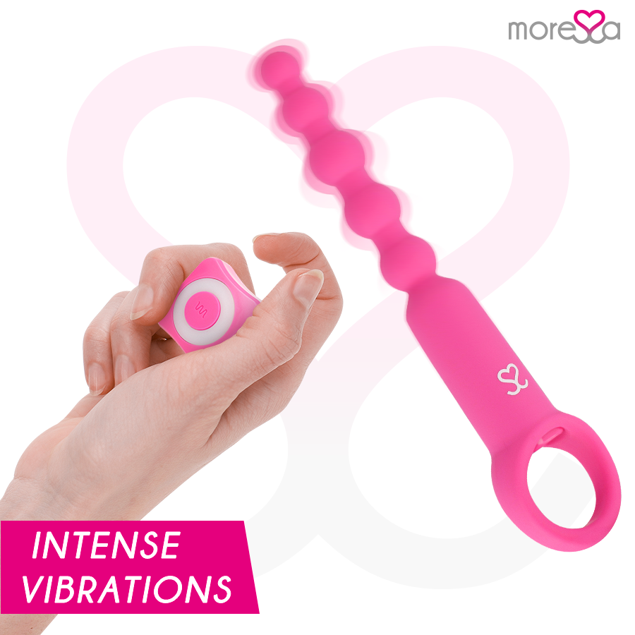 Perles anales vibrantes Ronie Moressa avec télécommande sans fil et vibrations intenses