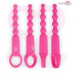 Ronie Moressa sous plusieurs angles, perles anales vibrantes roses avec anneau de maintien