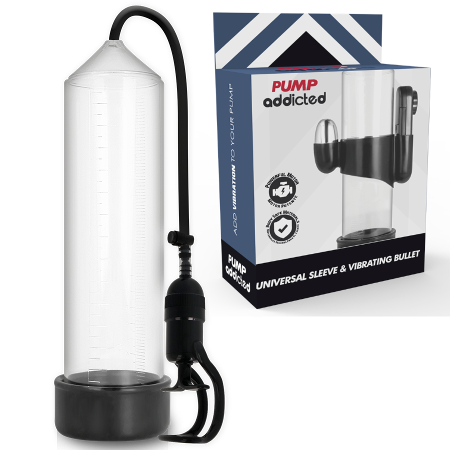 Pompe pénienne transparente RX5 Pump Addicted avec vibrateur et coffret