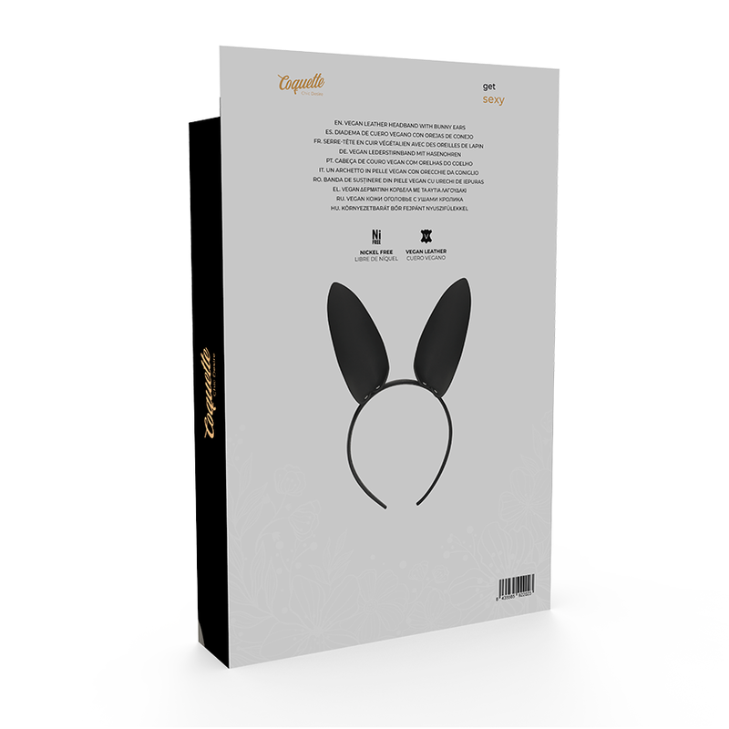 Dos de l'emballage du serre-tête oreilles de lapin Coquette Chic Desire avec informations fabricant