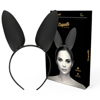 Serre-tête oreilles de lapin en cuir végan noir – Coquette Chic Desire
