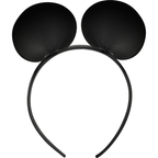 Serre-tête noir avec deux oreilles rondes de souris vues de face