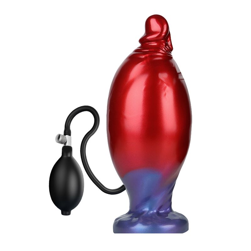 Shadow Behemoth Power Monsters, gode fantasy gonflable rouge et bleu 22 cm avec pompe manuelle
