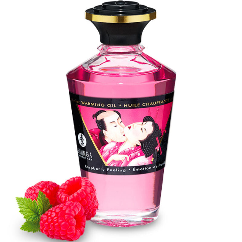 Huile de massage chauffante Shunga Raspberry Feeling framboise 100 ml