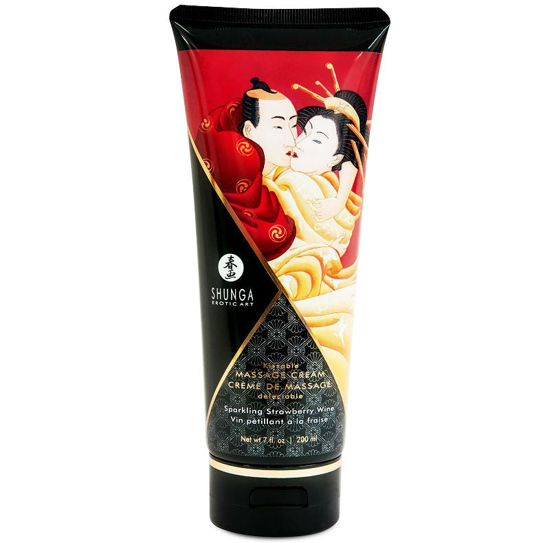 Crème de massage délectable Fraise & Cava 200 ml Shunga