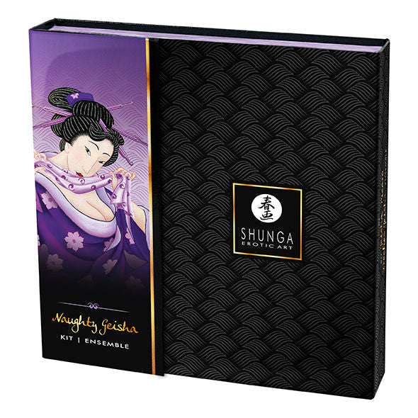 Coffret fermé Naughty Geisha Shunga noir et violet