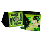 Coffret Shunga Secret Geisha Thé Vert ouvert présentant ses cinq produits