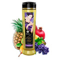 Huile de massage Shunga Libido 240 ml, flacon avec ananas, grenade et raisin
