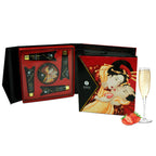 Coffret ouvert Shunga Geisha Secrets présentant les cinq produits inclus