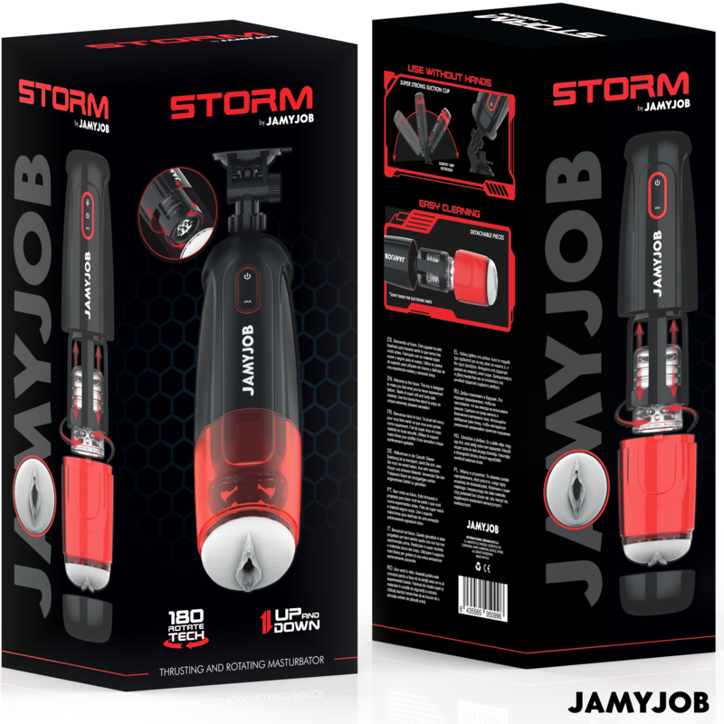 Coffret Storm Jamyjob avec présentation des fonctions et du nettoyage