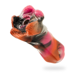 Telemus Cyclops Epic vu en angle, masturbateur fantasy masculin en silicone souple rose, orange, noir et argent
