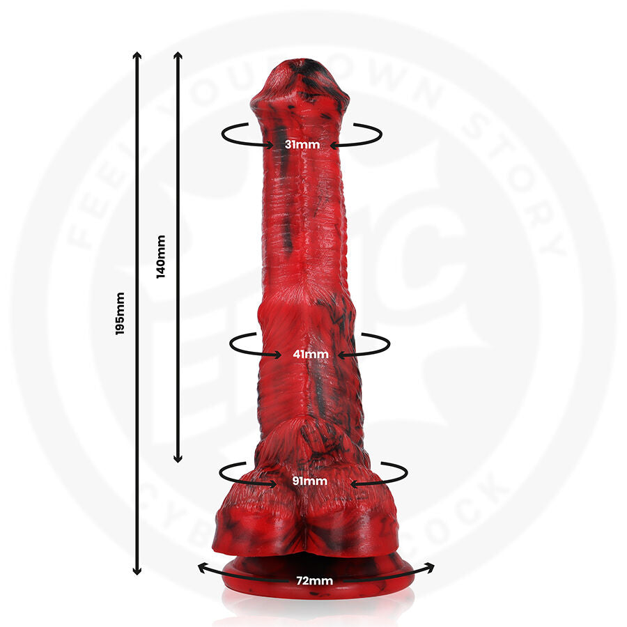 Vulcanus Epic – dimensions 19,5 cm, longueur insérable 14 cm et ventouse 7,2 cm