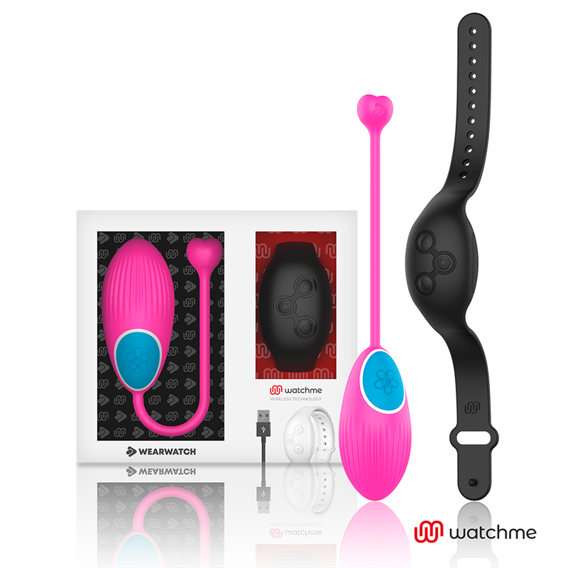WearWatch Watchme fuchsia noir avec coffret œuf vibrant et montre télécommande
